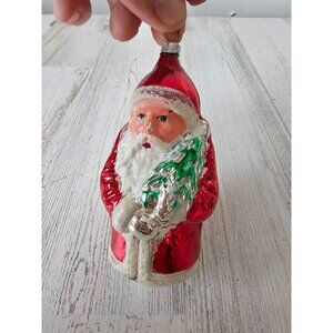 Antique‎ father Xmas Mercury glass ornament tree Xmas flocked